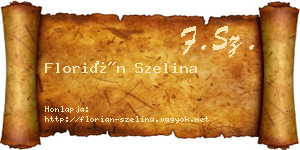 Florián Szelina névjegykártya